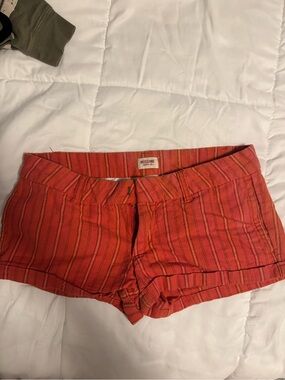 Mossimo Supply Co. Orange-Red Striped Shorts